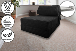 Jumbo Cord Fabric Z Pillow Chair Bed Sofa - Versatile 1-Seater, Modern Fold-Out Guest Bed, 4 Colours - thumbnail 8
