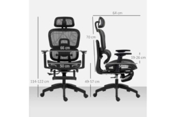 Ergonomic Black Mesh Reclining Executive Office Chair with Adjustable Headrest & Footrest - thumbnail 7