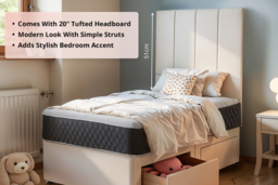 Plush Divan Bed - Premium Fabric Storage Divan Base, Optional Mattress, Small Single/Single - thumbnail 4