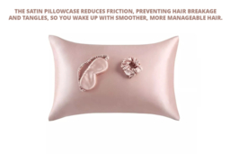 Luxury Satin Sleep Gift Set - Satin Pillowcase, Eye Mask & Scrunchie - Soft, Gentle, Machine Washable - Gift-Ready in Champagne, Pink or White - thumbnail 8