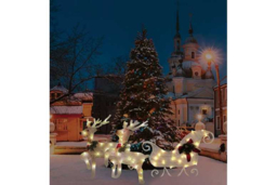 PRICE DROP! LED Christmas Sleigh & Reindeer Light Set - Pre-Lit, Battery-Operated, Indoor/Outdoor Festive Decoration (30cm/32cm) - thumbnail 7
