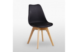 PRICE DROP! Jensen Faux Leather Dining Chair - Solid Wood Frame, Scandinavian Style, Single Seat, Easy Clean