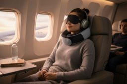 Memory Foam Travel Neck Pillow - Adjustable, Washable Cover, Optional Eye Mask & Earplugs - thumbnail 6