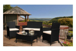 Eco Rattan 4-Seater Weather-Resistant Garden Lounge Set - Durable Outdoor Sofa, Armchairs & Table - thumbnail 6