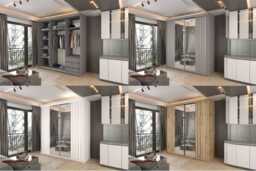 Noda Contemporary Sliding Door Wardrobe - Large Mirror, Space-Saving Storage, White/Grey/Votan Oak, 150cm or 200cm - thumbnail 4