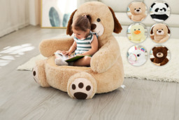 Kids Velvet Plush Animal Sofa Chair - 6 Fun Designs, Toddler Size - thumbnail 4