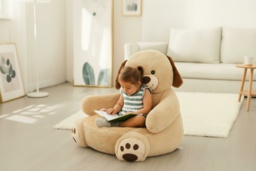 Kids Velvet Plush Animal Sofa Chair - 6 Fun Designs, Toddler Size - thumbnail 1