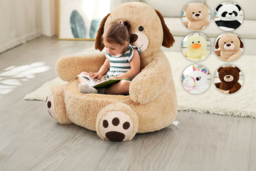 Kids Velvet Plush Animal Sofa Chair - 6 Fun Designs, Toddler Size - thumbnail 8