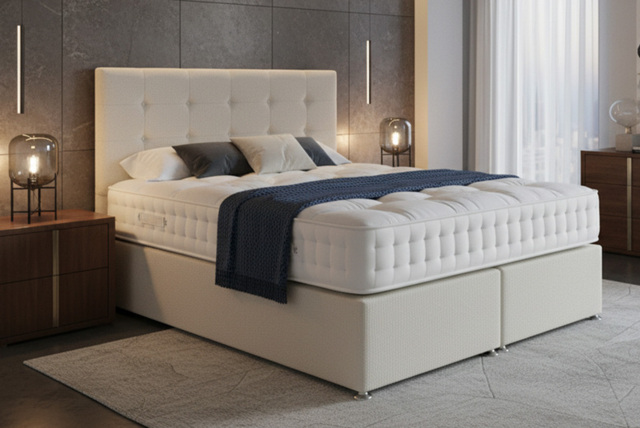 Luxury Boucle Divan Bed Set with Ortho Mattress and Storage Drawers - image 1