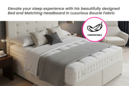 Luxury Boucle Divan Bed Set with Ortho Mattress and Storage Drawers - thumbnail 4