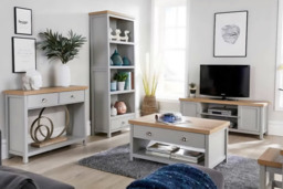 Avon Contemporary Oak & Grey Coffee Table with Storage Drawers - Living Room Centrepiece - thumbnail 3