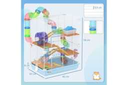 5-Tier Hamster Cage & Small Pet Carrier - Multi-Level Habitat for Hamsters & Gerbils, Easy Clean, Portable - thumbnail 3