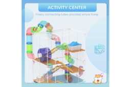 5-Tier Hamster Cage & Small Pet Carrier - Multi-Level Habitat for Hamsters & Gerbils, Easy Clean, Portable - thumbnail 4
