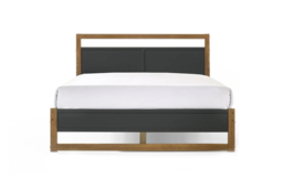Amelia Wooden Bed Frame with Panelled Headboard & Oak Veneer Finish - Double or King Siz - thumbnail 7