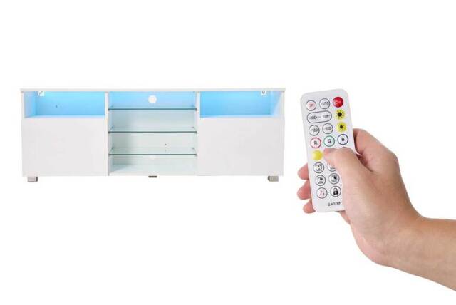 Modern TV Stand with Adjustable RGB LED Lighting and Storage - image 1