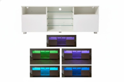 Modern TV Stand with Adjustable RGB LED Lighting and Storage - thumbnail 8