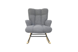 Plush Teddy Rocking Armchair with High Backrest for Ultimate Comfort - thumbnail 7