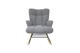 Plush Teddy Rocking Armchair with High Backrest for Ultimate Comfort - thumbnail 3