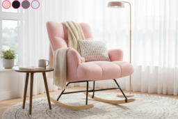 Plush Teddy Rocking Armchair with High Backrest for Ultimate Comfort - thumbnail 2