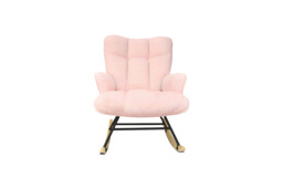 Plush Teddy Rocking Armchair with High Backrest for Ultimate Comfort - thumbnail 1