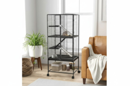 Rolling Chinchilla, Ferret & Small Pet Cage - Multi-Level, Portable, Easy Clean Habitat - thumbnail 6