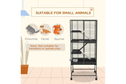 Rolling Chinchilla, Ferret & Small Pet Cage - Multi-Level, Portable, Easy Clean Habitat - thumbnail 8
