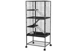 Rolling Chinchilla, Ferret & Small Pet Cage - Multi-Level, Portable, Easy Clean Habitat - thumbnail 1