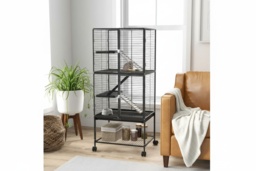 Rolling Chinchilla, Ferret & Small Pet Cage - Multi-Level, Portable, Easy Clean Habitat - thumbnail 2
