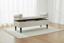 Flip Top Storage Bench with Side Arms - thumbnail 2