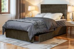 Mink Plush Divan Bed with Storage & Mattress - thumbnail 1