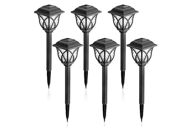 Solar LED Garden Path Lights - 6 Pack, Weatherproof, Warm & White Options - image 1