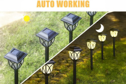 Solar LED Garden Path Lights - 6 Pack, Weatherproof, Warm & White Options - thumbnail 4