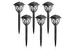 Solar LED Garden Path Lights - 6 Pack, Weatherproof, Warm & White Options
