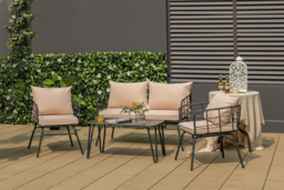 PRICE DROP! 4-Piece Outdoor Patio Set with Cushions and Sturdy Steel Frame - thumbnail 8