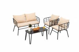 PRICE DROP! 4-Piece Outdoor Patio Set with Cushions and Sturdy Steel Frame - thumbnail 3