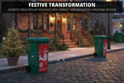 Festive Christmas Wheelie Bin Stickers in Multiple Designs and Sizes - thumbnail 7