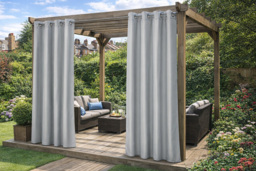 Outdoor Waterproof Patio Curtain - Grey - thumbnail 3