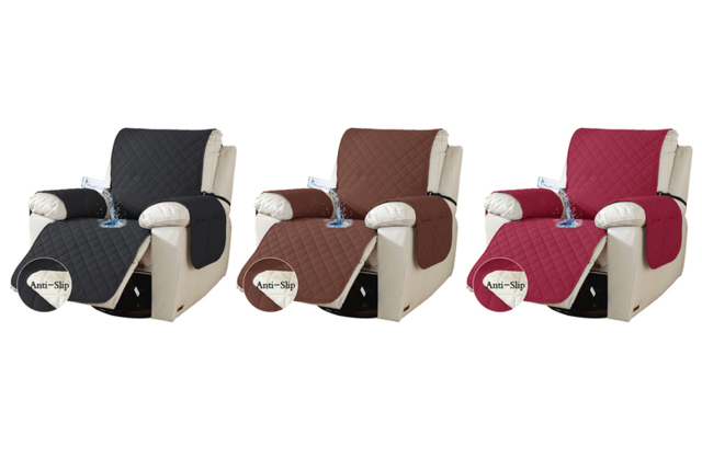 Waterproof Fabric Recliner Sofa Cover with Storage Pocket - 1-Seater, Modern Style - image 1