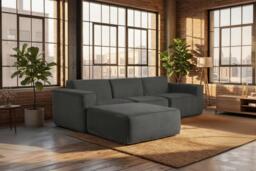 3-Seater Corduroy Sofa with Footstool - thumbnail 3