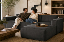 3-Seater Corduroy Sofa with Footstool - thumbnail 2