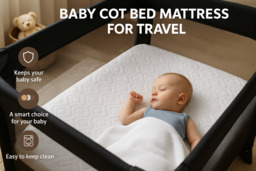 Premium Travel Baby Cot Mattress with Washable Cover - 4 Sizes - thumbnail 2