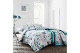 Luxury Cotton-Rich Bed Sheets & Duvet Set - Inky Teal, 200 Thread Count, Soft & Breathable, Machine Washable, Modern Style - thumbnail 4