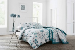 Luxury Cotton-Rich Bed Sheets & Duvet Set - Inky Teal, 200 Thread Count, Soft & Breathable, Machine Washable, Modern Style - thumbnail 2
