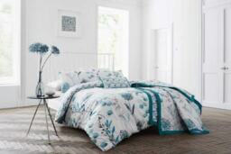 Luxury Cotton-Rich Bed Sheets & Duvet Set - Inky Teal, 200 Thread Count, Soft & Breathable, Machine Washable, Modern Style - thumbnail 3