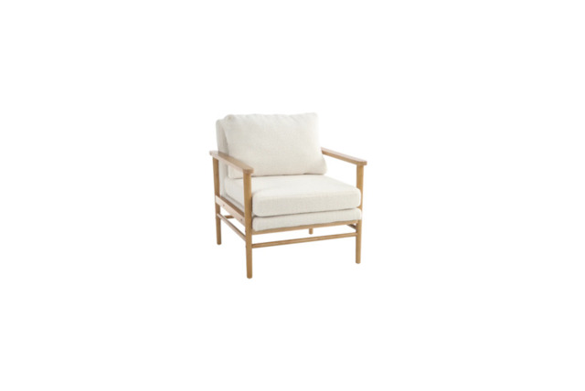 Teddy Bear Fur Wooden Armchair with Plush Removable Cushions - image 1