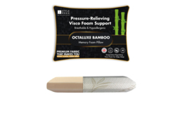 Octaluxe Bamboo Visco Memory Foam Pillow - Ergonomic Octagonal Design, Breathable Bamboo Cover, Firm Support - Single or Double Pack - thumbnail 3