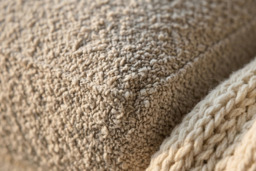 Addison 2 Seater Beige Boulce Sofa with Cushions & Statement Ball Feet - thumbnail 4