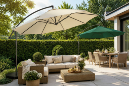 Aluminium Cantilever Garden Parasol with Cover - 4 Colour Options, Weather-Resistant, Modern Style - thumbnail 5