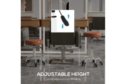 PU Leather Ergonomic Adjustable Height Salon Stool with Wheels - Heavy-Duty Office & Spa Chair, 110kg Capacity - thumbnail 8