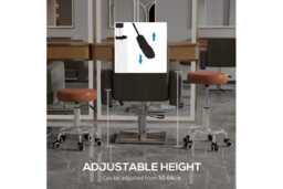 PU Leather Ergonomic Adjustable Height Salon Stool with Wheels - Heavy-Duty Office & Spa Chair, 110kg Capacity - thumbnail 4